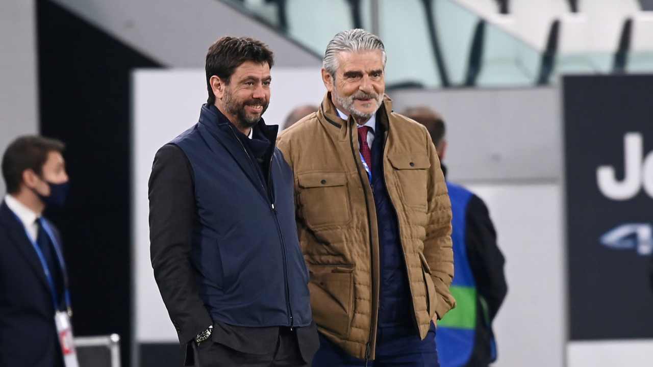 Agnelli e Arrivabene - foto LaPresse