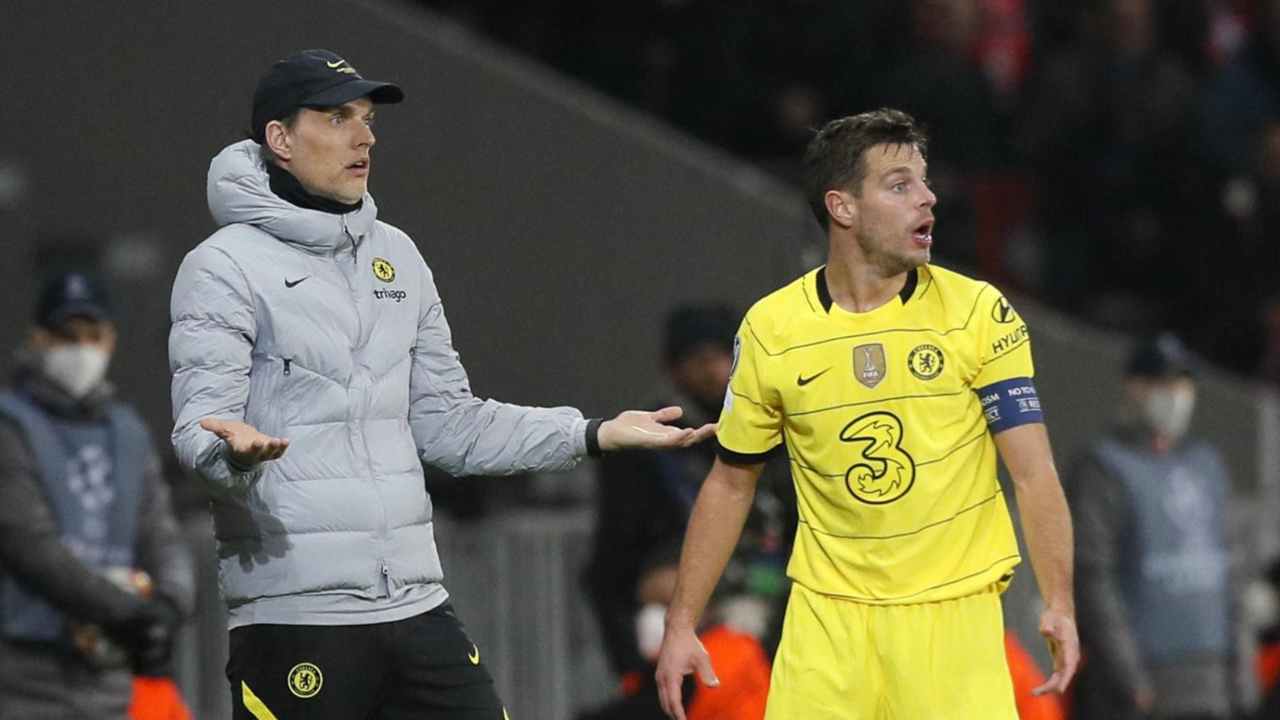 Tuchel e Azpilicueta - foto LaPresse