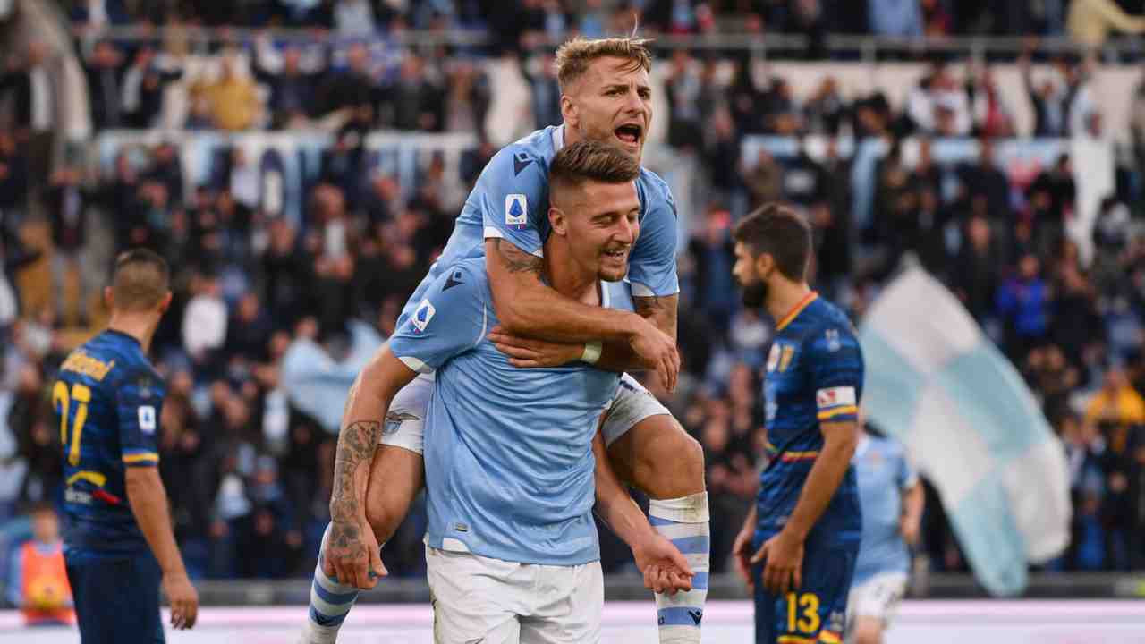 Milinkovic Savic e Immobile - foto LaPresse