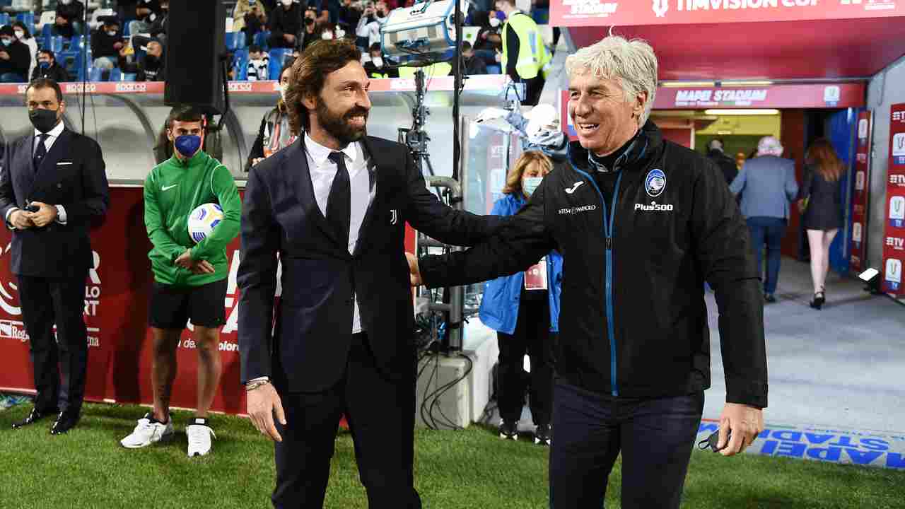 Pirlo e Gasperini - foto LaPresse