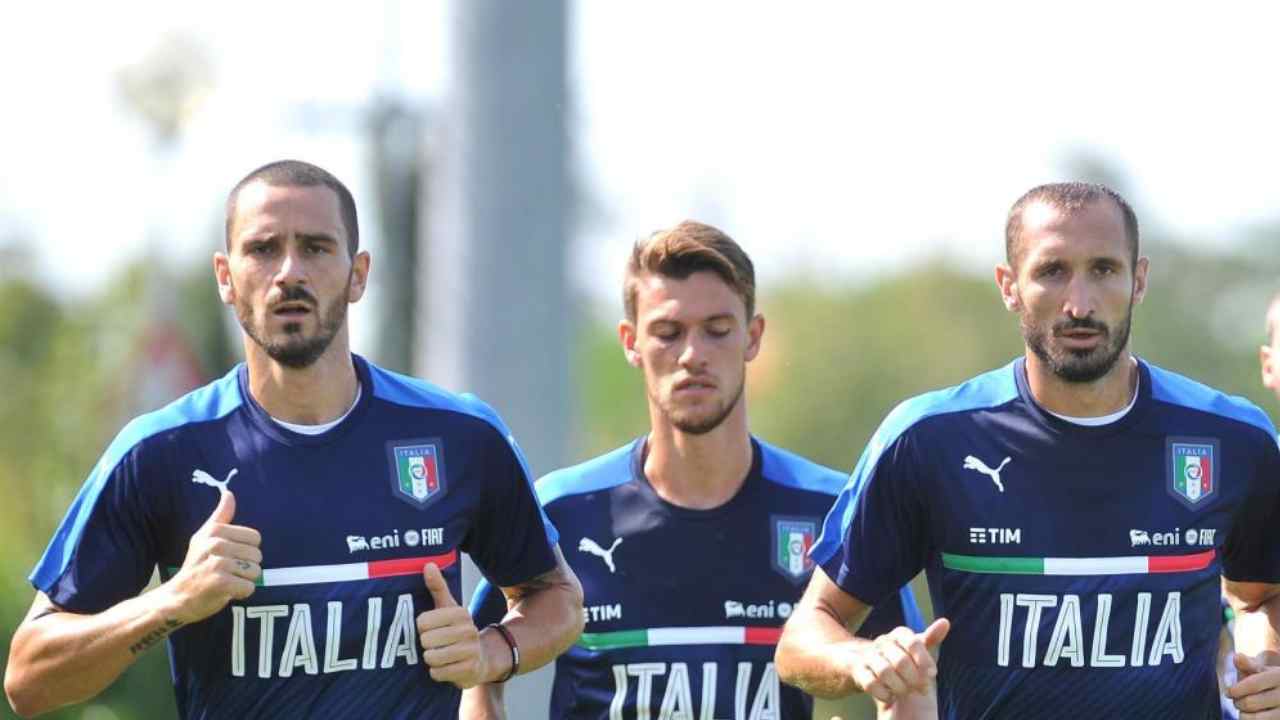 Bonucci, Rugani e Chiellini foto LaPresse