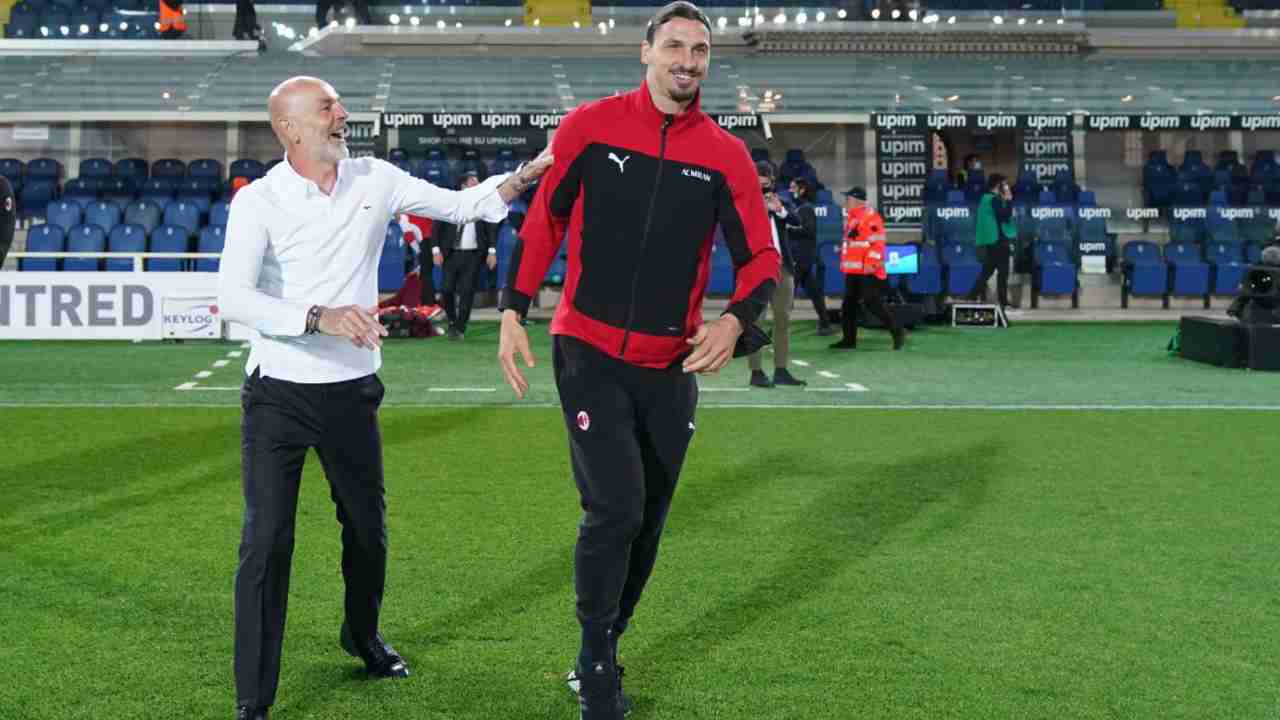 Ibra e Pioli - foto LaPresse