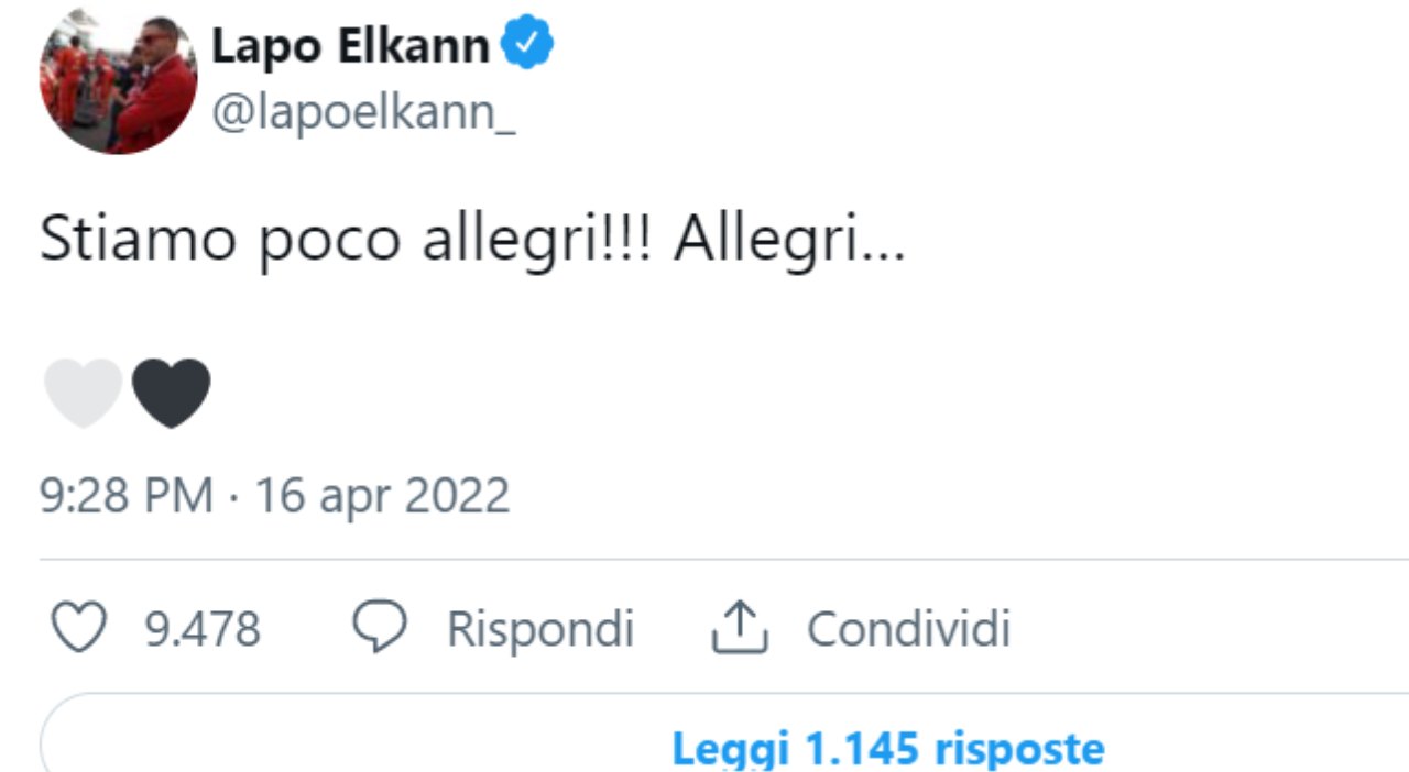 Lapo contro Allegri, esonero in arrivo_ (Tweet)