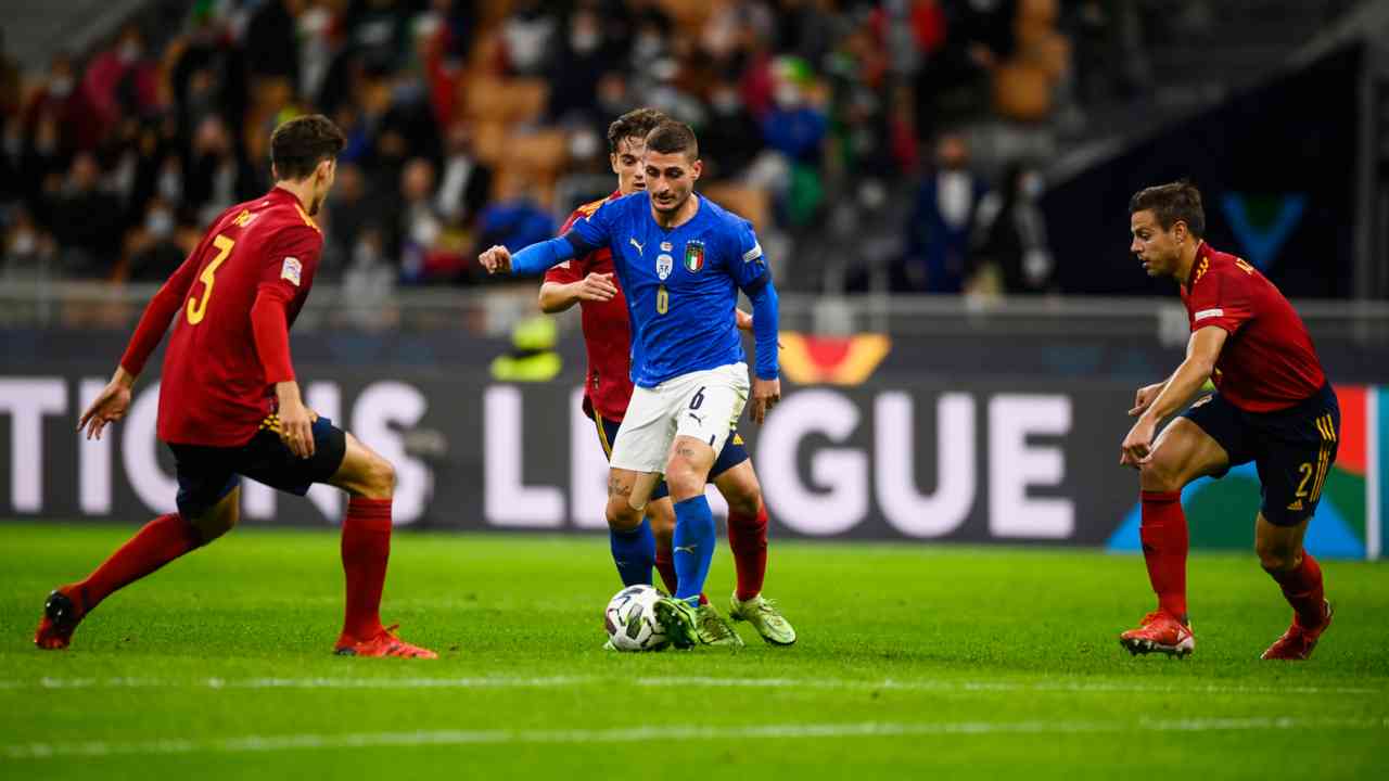 Verratti contro Spagna - foto laPresse