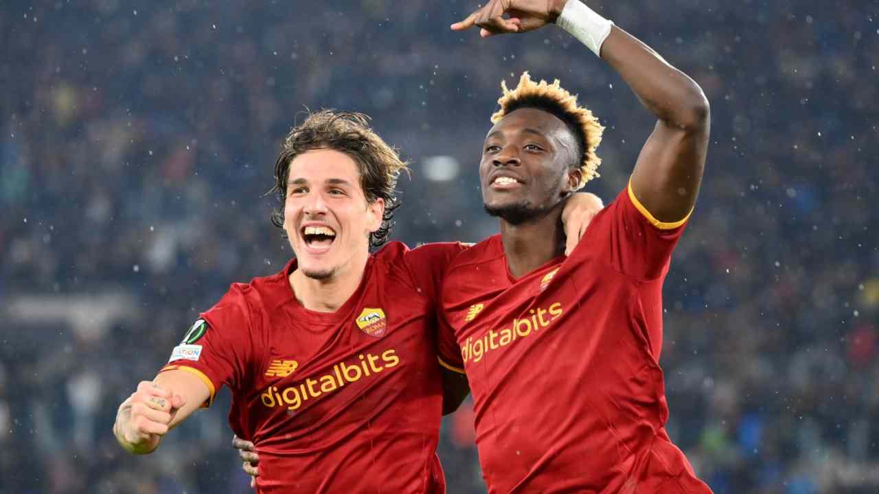 Zaniolo e Abraham - foto LaPresse