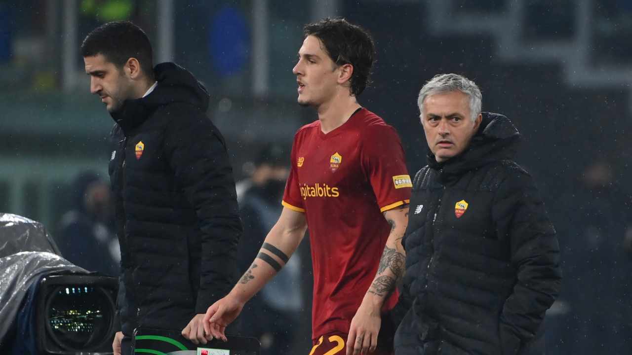 Zaniolo e Mourinho foto LaPresse