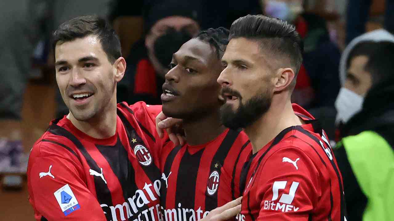 Romagnoli,Leao e Giroud - foto Ansa