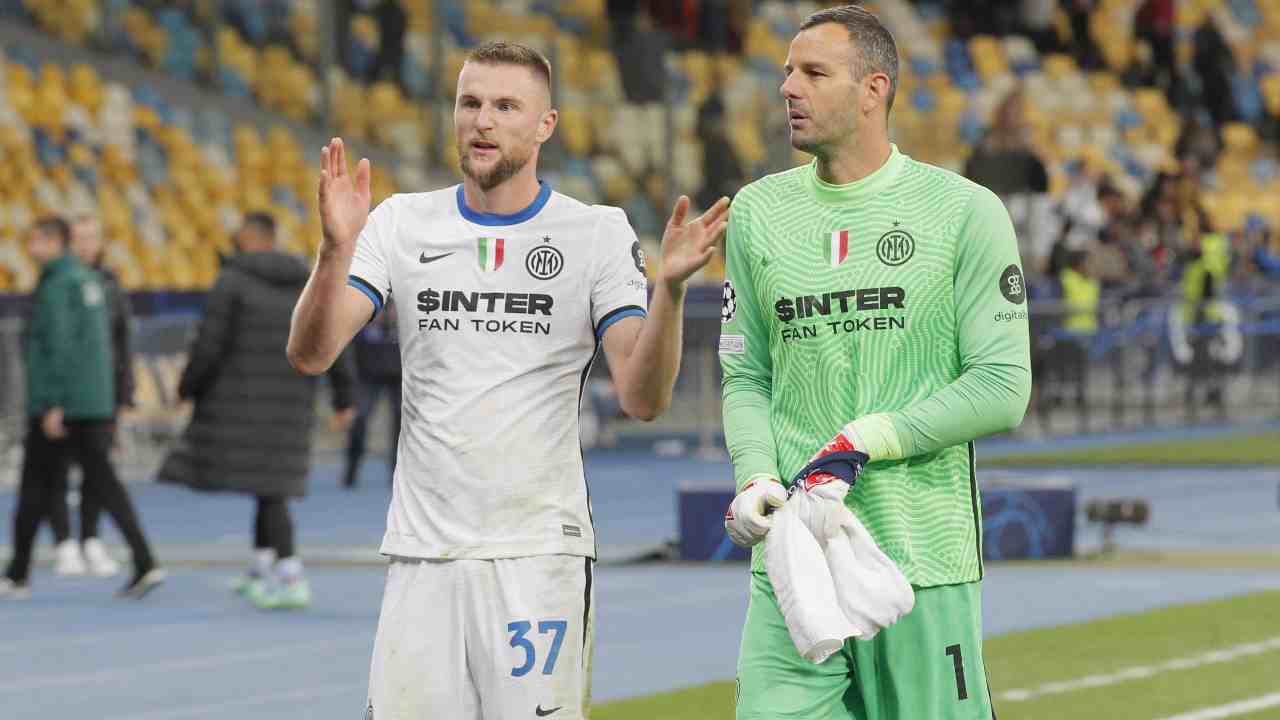 Skriniar e Handanovic foto Ansa