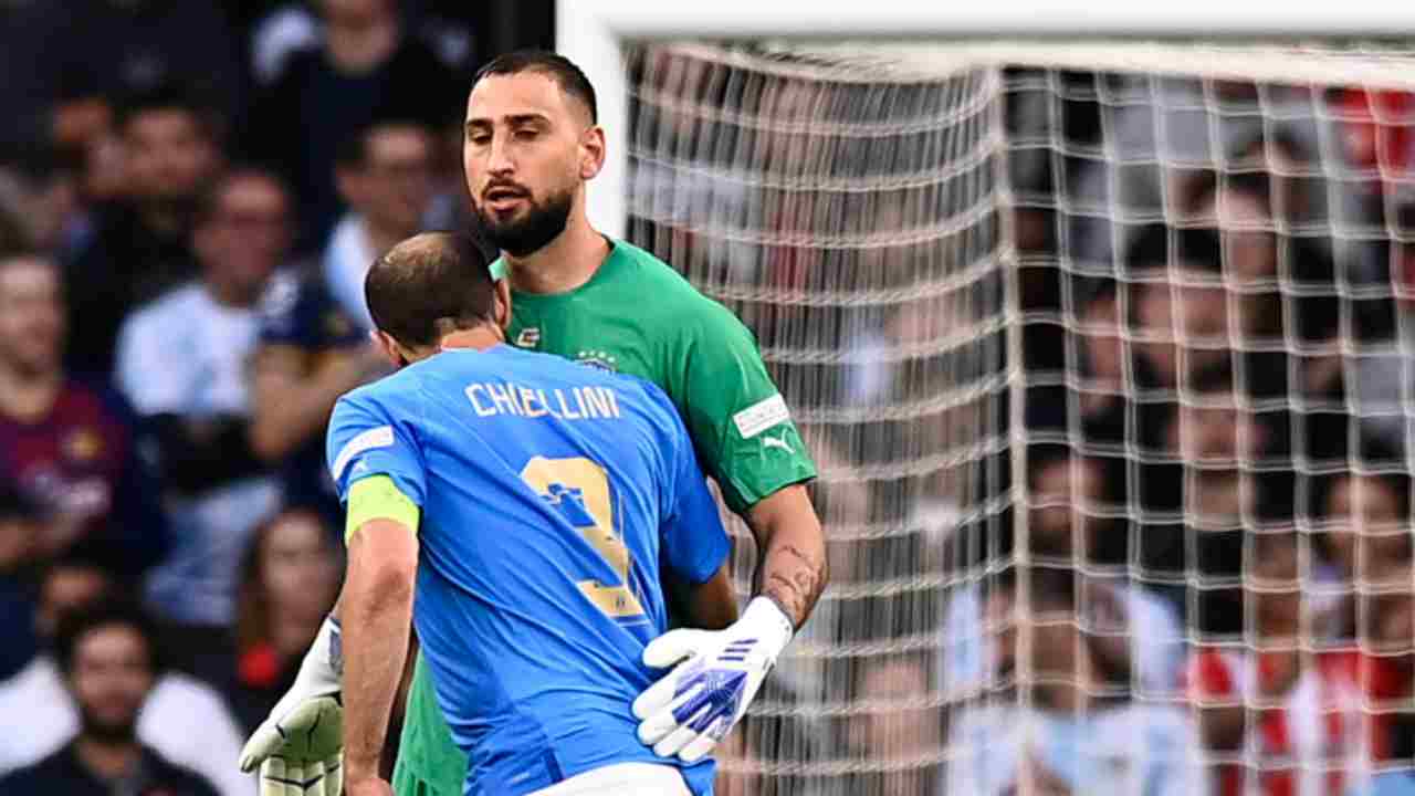 chiellini e donnarumma foto LaPresse