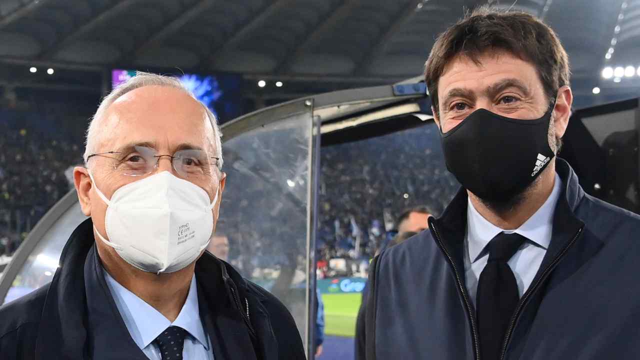 Agnelli e Lotito - foto LaPresse