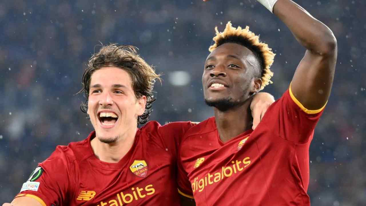 Zaniolo e Abraham - foto LaPresse